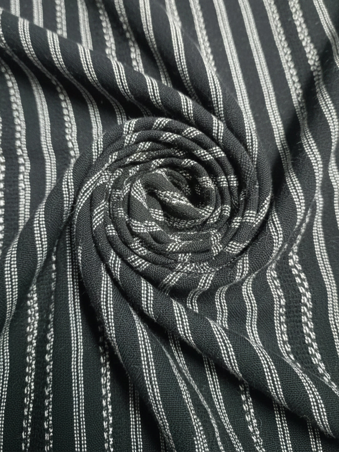 TerraDesi Black Striped Cotton Kurta for Men | Mandarin Collar Casual Kurta