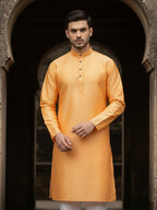 RudraRaj Jacquard Festive Kurta for Men | TerraDesi Royal Maroon Long Kurta