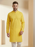 HaldiAura Premium Yellow Cotton Kurta | TerraDesi Festive Essential