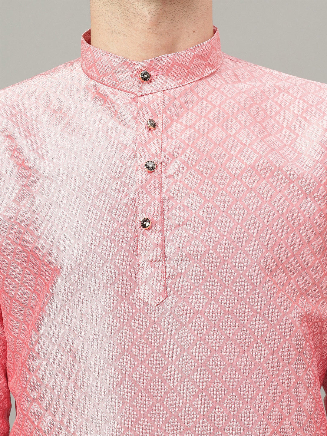 RudraRaj Jacquard Festive Kurta for Men | TerraDesi Royal Maroon Long Kurta