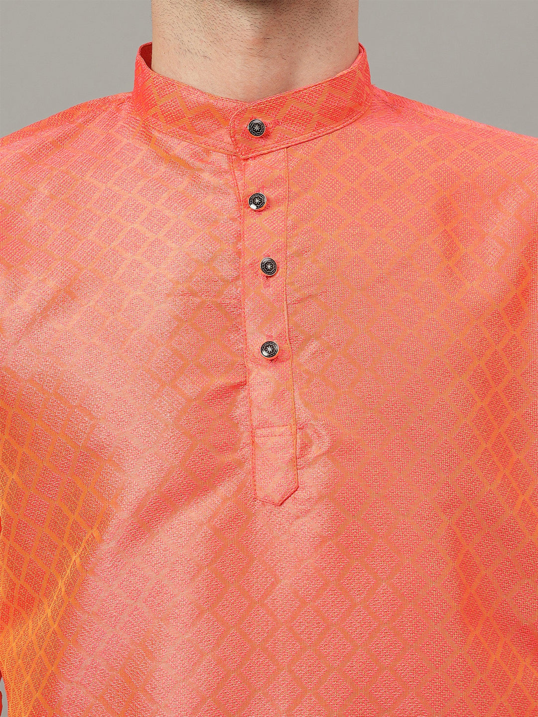 RudraRaj Jacquard Festive Kurta for Men | TerraDesi Royal Maroon Long Kurta
