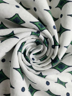 TerraDesi Ivory & Forest Green Printed Cotton Kurta for Men | Mandarin Collar Casual Kurta