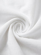 TerraDesi Men's White Textured Cotton Short Kurta | Mandarin Collar Roll-Up Sleeve Kurta