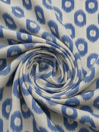 TerraDesi Royal Blue Printed Cotton Kurta for Men | Chinese Collar Casual Kurta