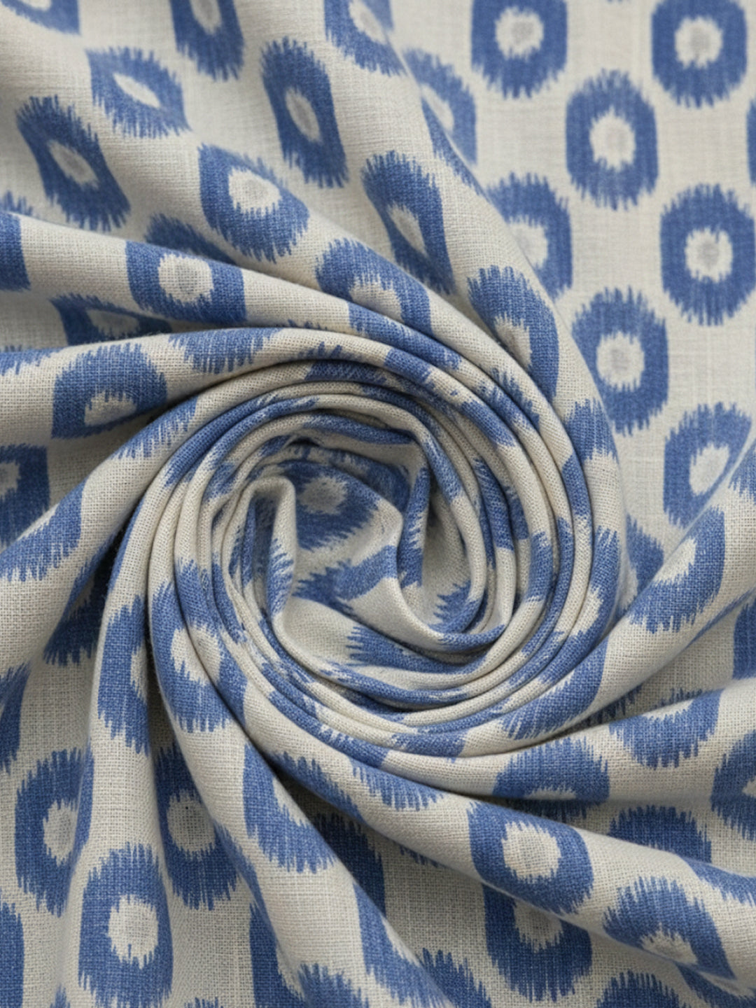 TerraDesi Royal Blue Printed Cotton Kurta for Men | Chinese Collar Casual Kurta