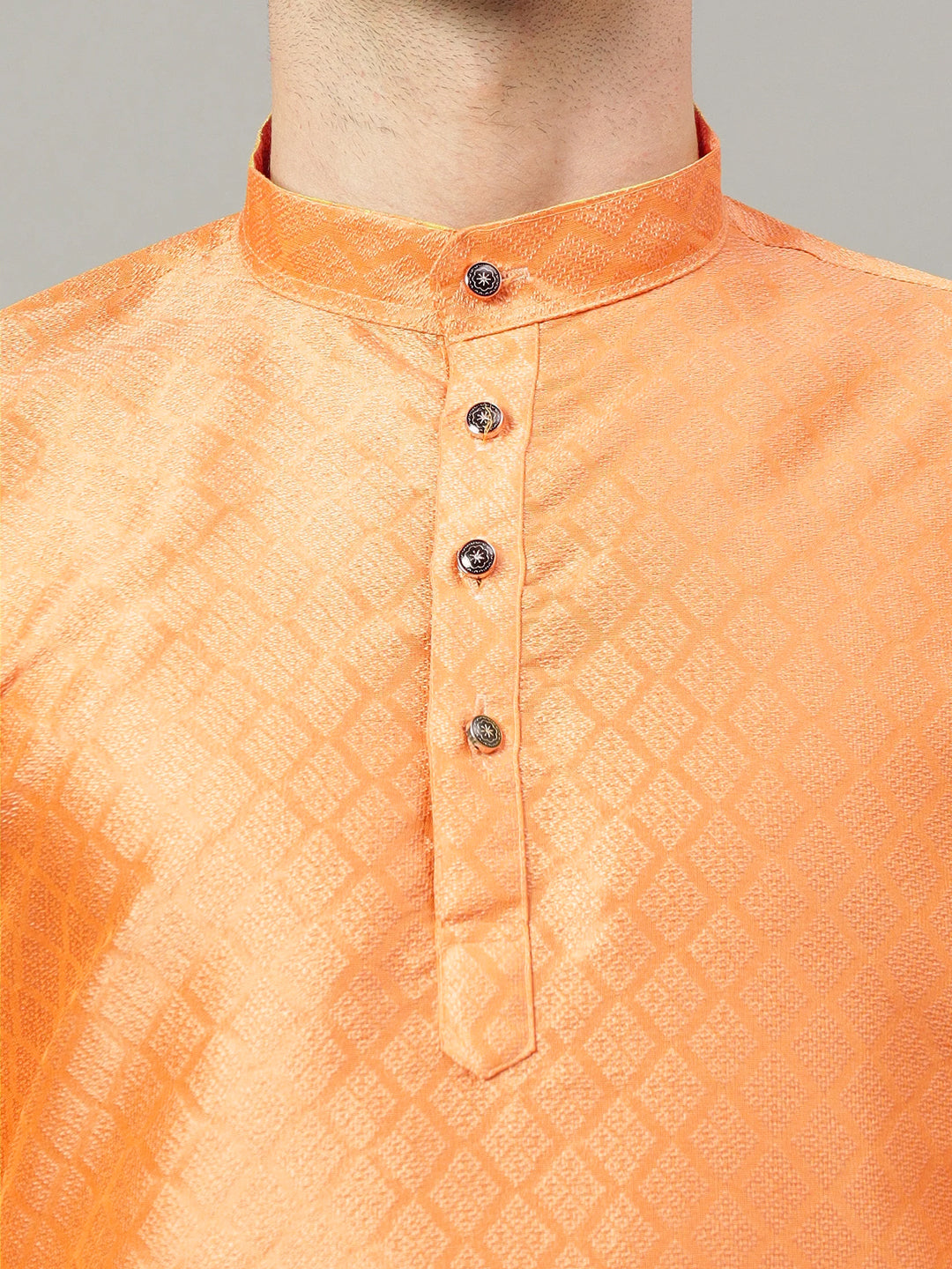 RudraRaj Jacquard Festive Kurta for Men | TerraDesi Royal Maroon Long Kurta