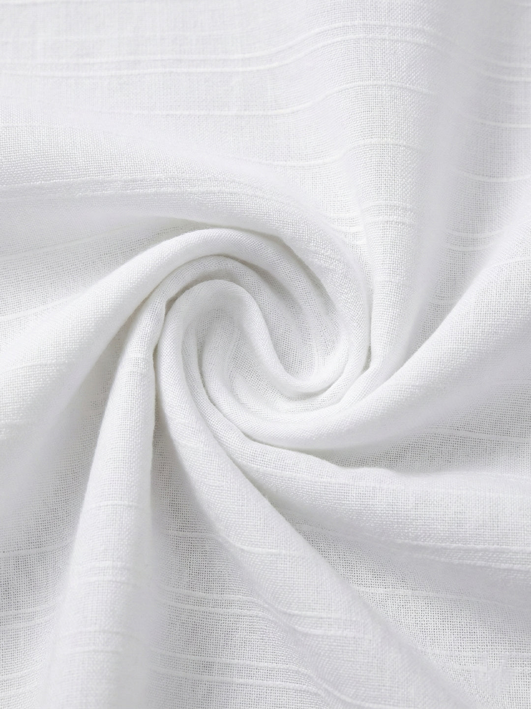 TerraDesi Arctic Linen Weave Cotton Short Kurta for Men | Minimal White Mandarin Collar Kurta