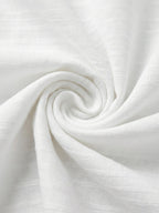 TerraDesi White Textured Cotton Short Kurta for Men | Minimal Mandarin Collar Kurta