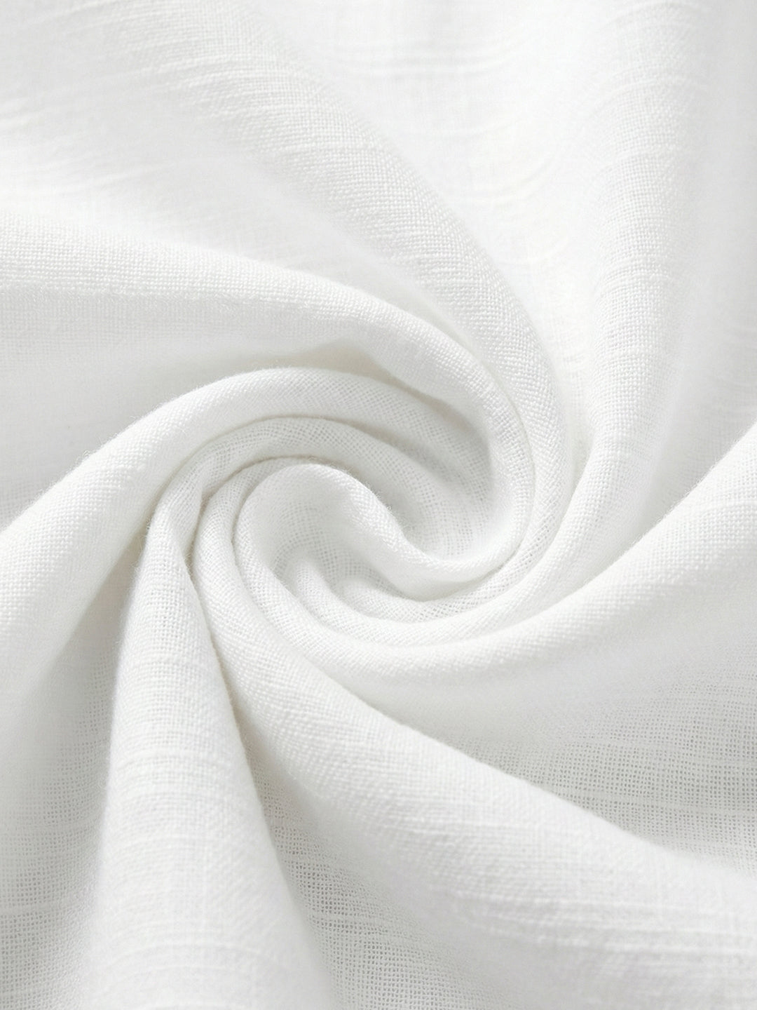 TerraDesi White Textured Cotton Short Kurta for Men | Modern Mandarin Collar Kurta