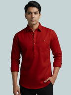 TerraDesi Breathable Cotton Short Kurta – Timeless Men's Style (SE83)