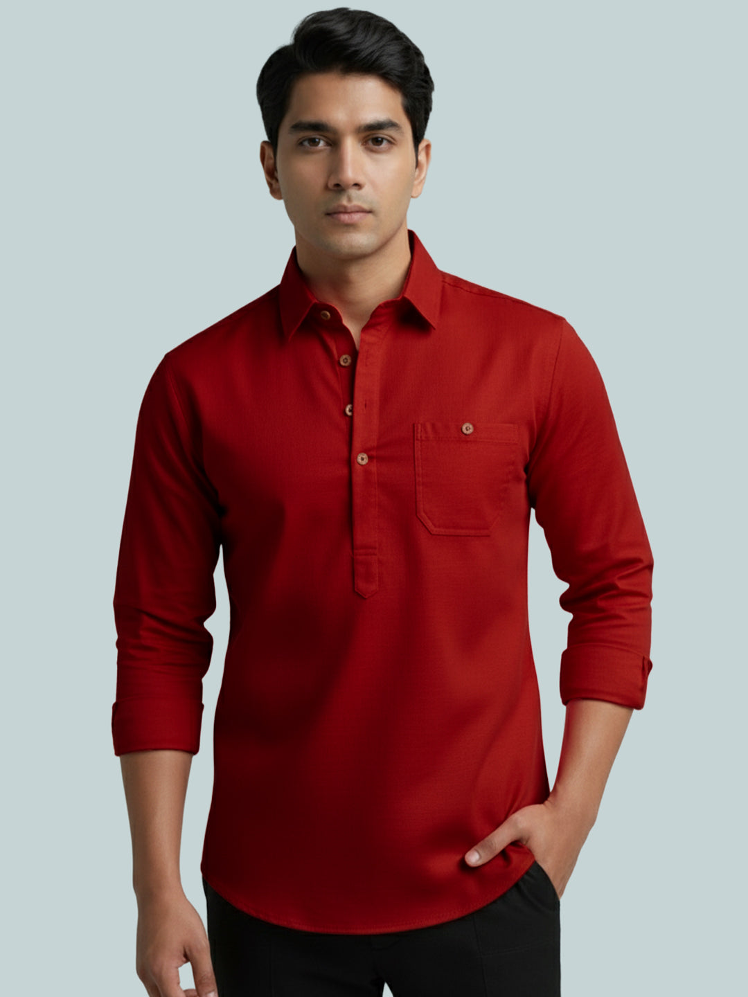 TerraDesi Breathable Cotton Short Kurta – Timeless Men's Style (SE83)