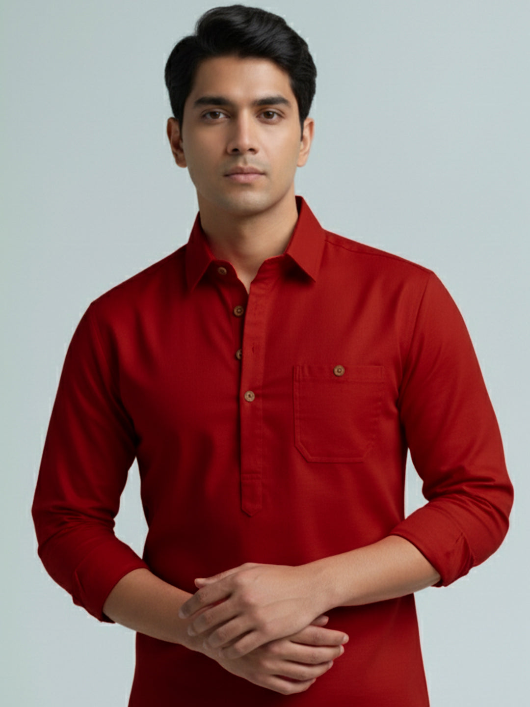 TerraDesi Breathable Cotton Short Kurta – Timeless Men's Style (SE83)