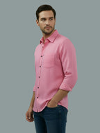TerraDesi Saffron Ember Solid Cotton Formal Shirt