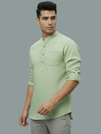 TerraDesi Men's Casual Regular Fit Full Sleeve Pocket Contrast Kurta (SE119)