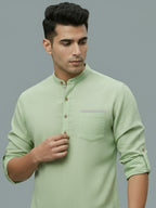 TerraDesi Men's Casual Regular Fit Full Sleeve Pocket Contrast Kurta (SE119)