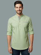 TerraDesi Men's Regular Fit Cotton Mandarin Collar Kurta (SE120)