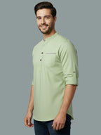 TerraDesi Men's Regular Fit Cotton Mandarin Collar Kurta (SE120)