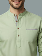 TerraDesi Men's Regular Fit Cotton Mandarin Collar Kurta (SE120)