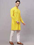 TerraDesi Royal Pista Bloom Chikankari Sequined Kurta Pajama Set