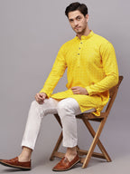 TerraDesi Royal Pista Bloom Chikankari Sequined Kurta Pajama Set