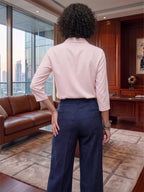 Blush Aura Satin Shirt – Soft Power Elegance