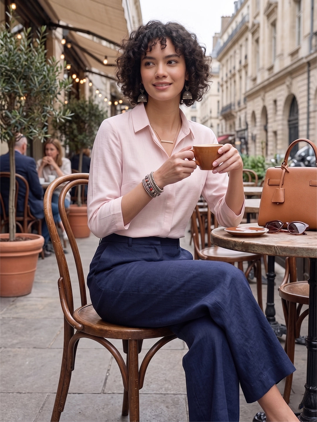 Blush Aura Satin Shirt – Soft Power Elegance