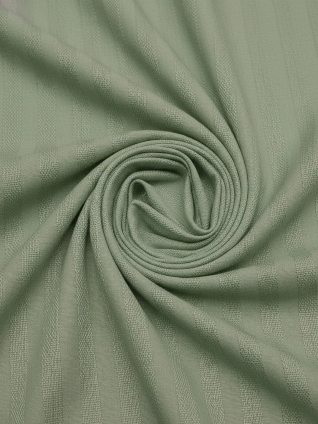 TerraDesi Men's Light Green Vertical Stripe Cotton Short Kurta
