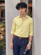 TerraDesi SunAura Yellow Cotton Classic Shirt