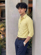TerraDesi SunAura Yellow Cotton Classic Shirt