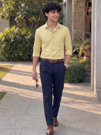 TerraDesi SunAura Yellow Cotton Classic Shirt