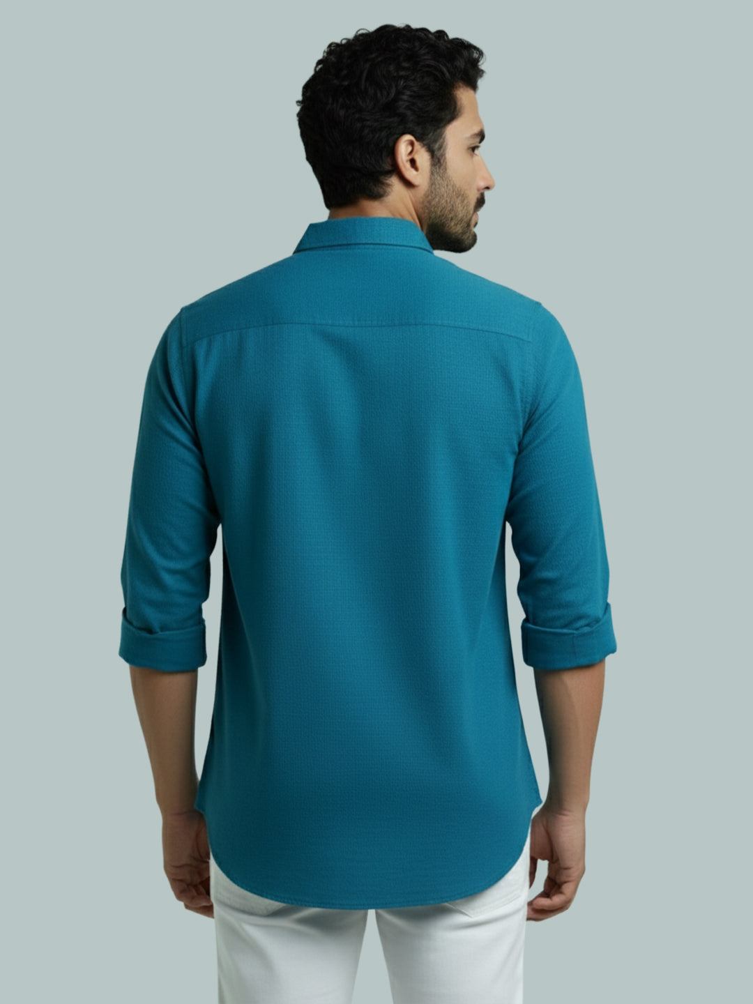 TerraDesi Men's Solid Cotton Short Kurta | Casual Full Sleeve Regular Fit (SE89)