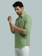 TerraDesi Men's Solid Cotton Short Kurta | Casual Full Sleeve Regular Fit (SE89)