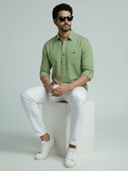 TerraDesi Men's Solid Cotton Short Kurta | Casual Full Sleeve Regular Fit (SE89)
