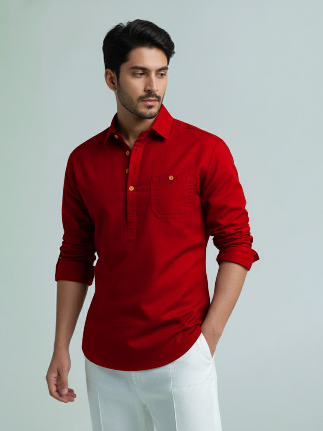 TerraDesi Modern Cotton Kurta for Men – Casual Ethnic Essential (SE86)