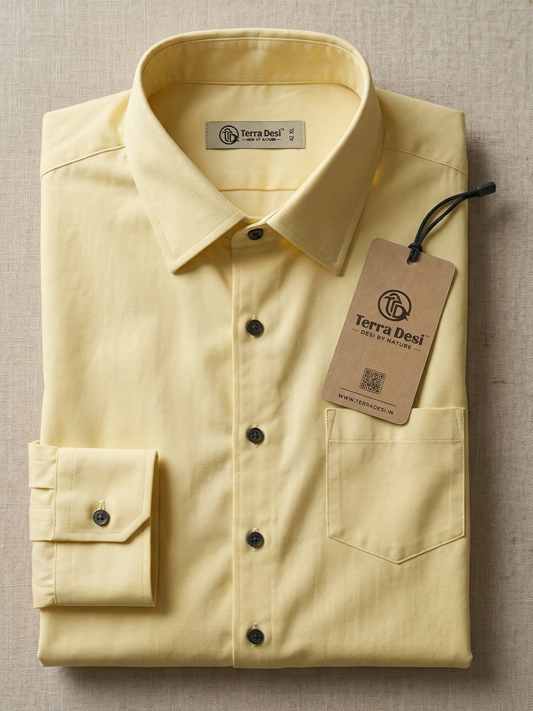TerraDesi SunAura Yellow Cotton Classic Shirt