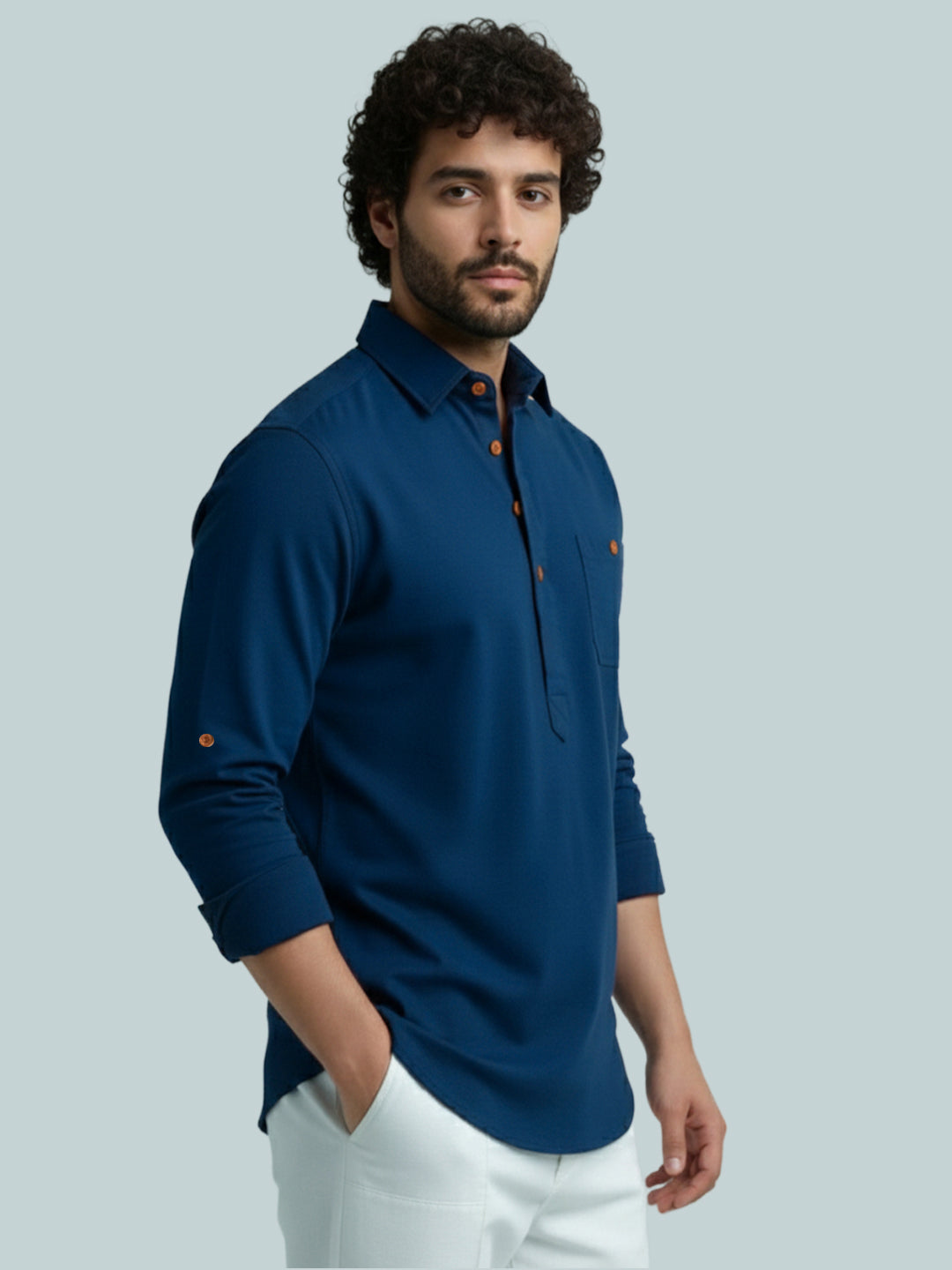 TerraDesi Modern Cotton Kurta for Men – Casual Ethnic Essential (SE86)