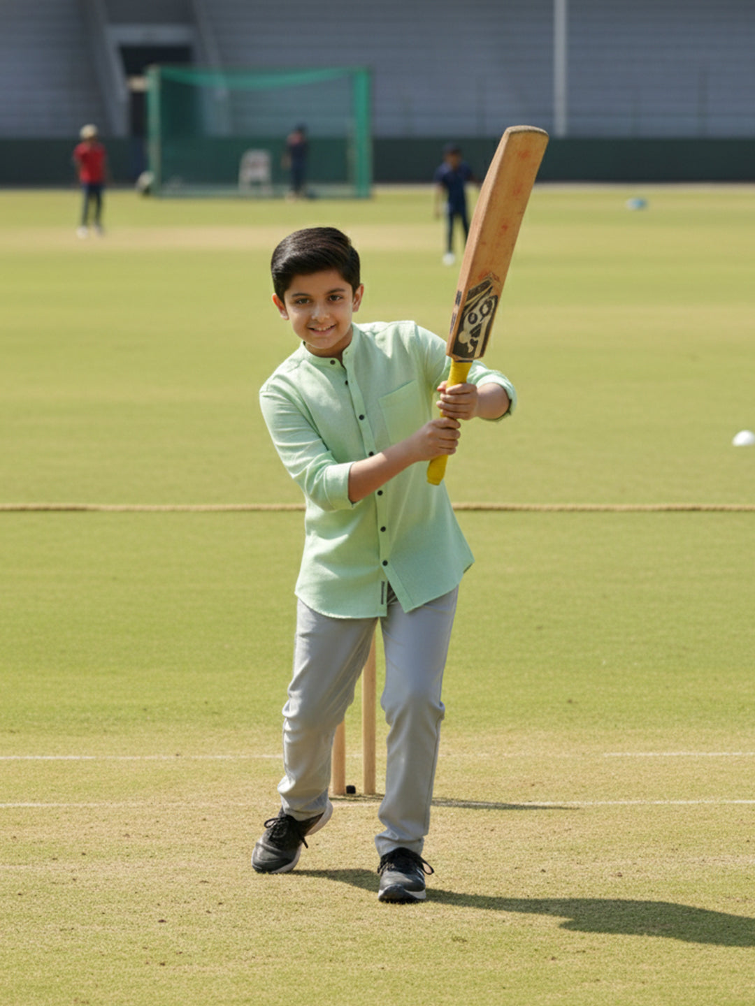 TerraDesi Junior Alabaster Grace Solid Mandarin Shirt