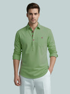 TerraDesi Onyx Midnight Solid Cotton Short Kurta