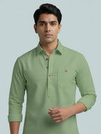 TerraDesi Breathable Cotton Short Kurta – Timeless Men's Style (SE83)