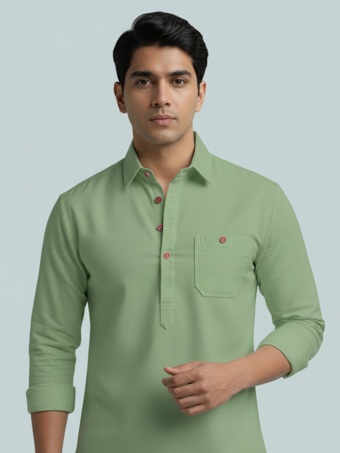 TerraDesi Breathable Cotton Short Kurta – Timeless Men's Style (SE83)