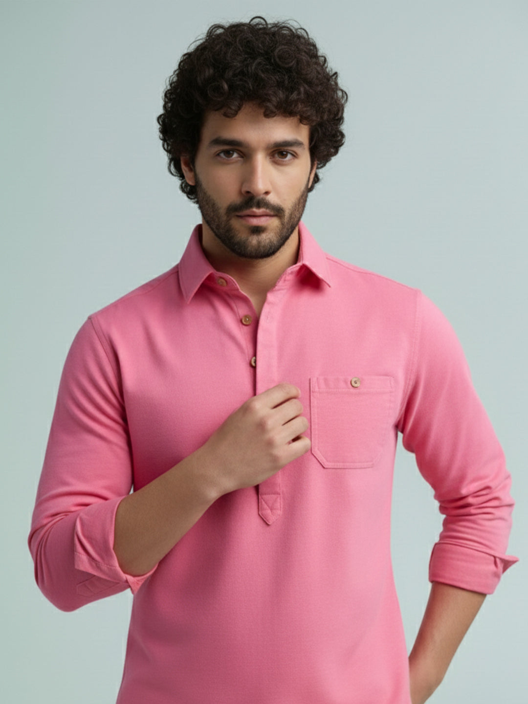 TerraDesi Modern Cotton Kurta for Men – Casual Ethnic Essential (SE86)