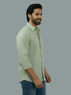 TerraDesi Azure Zenith Solid Cotton Blend Formal Shirt