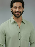 TerraDesi Citrine Glow Solid Cotton Blend Formal Shirt