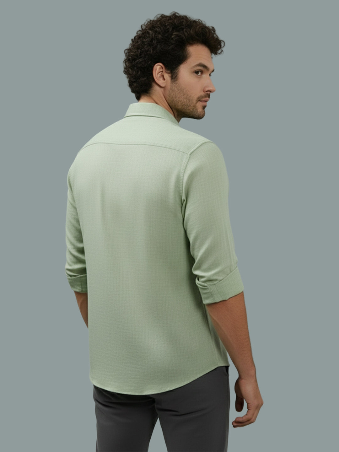 TerraDesi Onyx Stealth Solid Cotton Blend Formal Shirt