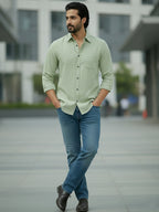 TerraDesi Citrine Glow Solid Cotton Blend Formal Shirt