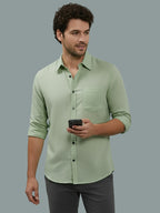TerraDesi Onyx Stealth Solid Cotton Blend Formal Shirt