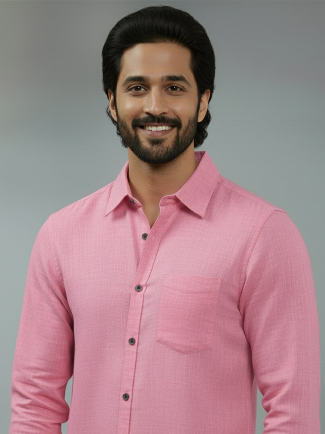TerraDesi Citrine Glow Solid Cotton Blend Formal Shirt