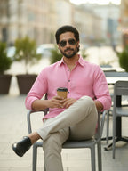 TerraDesi Citrine Glow Solid Cotton Blend Formal Shirt