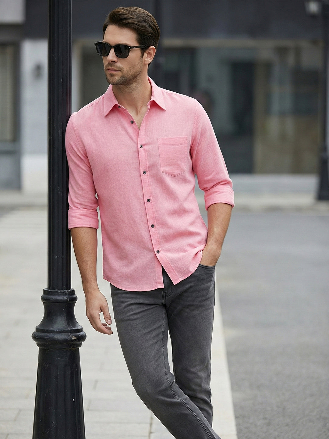 TerraDesi Men’s Essential Solid Cotton Blend Shirt