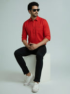 TerraDesi Men's Solid Cotton Short Kurta | Casual Full Sleeve Regular Fit (SE89)